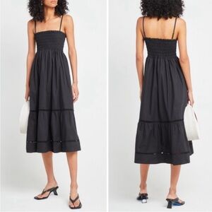 o.p.t. Cotton Leila Midi Dress Black Size XL